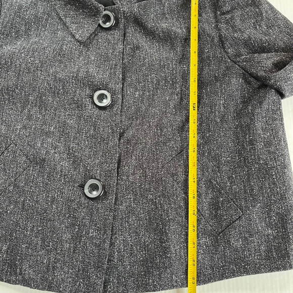 Style n Co Sz 16W Gray Stretch Collared Button Front Blazer Jacket Lined - Picture 9 of 9